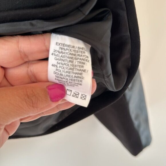 MXM Women Black Beaded Shoulders Faux Leather Blazer Jacket Plus Size 18 - Picture 8 of 13